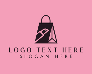Shopping - Lipstick Shopping Bag logo design