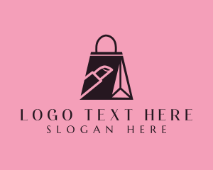 Premium - Lipstick Shopping Bag logo design