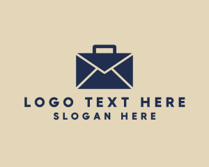 Text Message - Envelope Mail Briefcase logo design