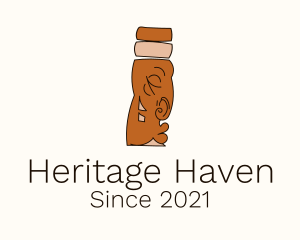 History - Brown Mayan Statue logo design