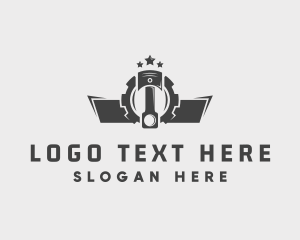 Gear - Piston Mechanic Gear logo design