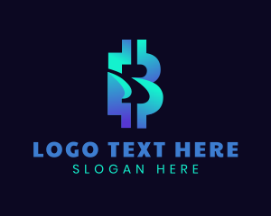 Trade - Gradient Crypto Letter B logo design
