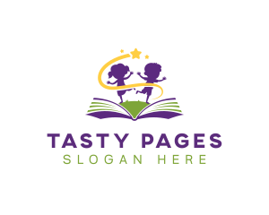 Book Children Learning logo design