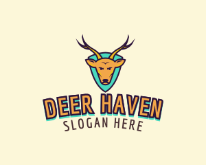 Deer Shield Varsity logo design