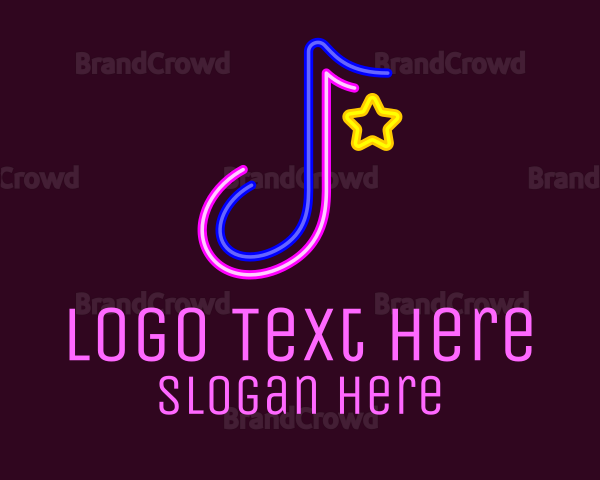 Neon Musical Note Logo