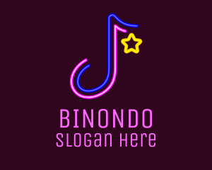 Neon Musical Note Logo