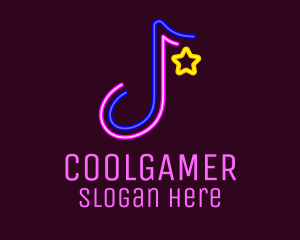 Sing - Neon Musical Note logo design