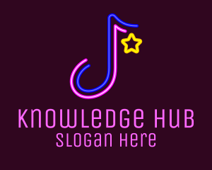 Playlist - Neon Musical Note logo design