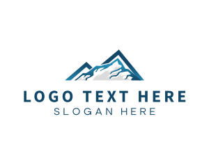 Hiking - Triangle Snow Mountain Valley logo design