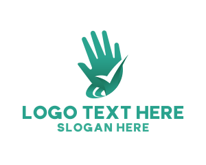 Fingers - Hand Wash Checkmark logo design