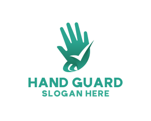 Glove - Hand Wash Checkmark logo design