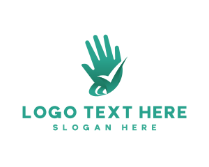 Hygiene - Hand Wash Checkmark logo design
