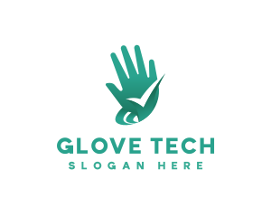 Glove - Hand Wash Checkmark logo design