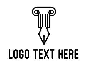 Notary - Law Colum Pen Nib logo design