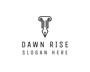 Law Colum Pen Nib logo design