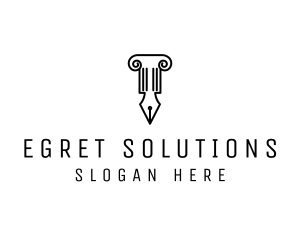 Law Colum Pen Nib logo design