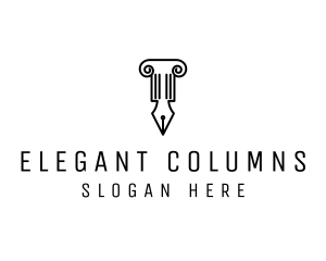 Law Colum Pen Nib logo design