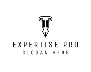 Law Colum Pen Nib logo design