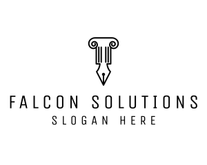 Law Colum Pen Nib logo design