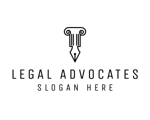 Law Colum Pen Nib logo design