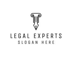 Law - Law Colum Pen Nib logo design