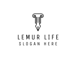 Law Colum Pen Nib logo design