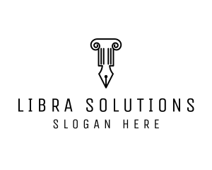 Law Colum Pen Nib logo design