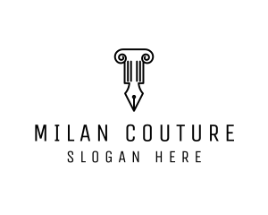 Law Colum Pen Nib logo design