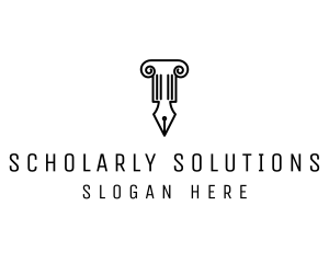 Scholar - Law Colum Pen Nib logo design