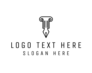 Scholar - Law Colum Pen Nib logo design