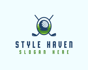 Golf Ball Sports Logo