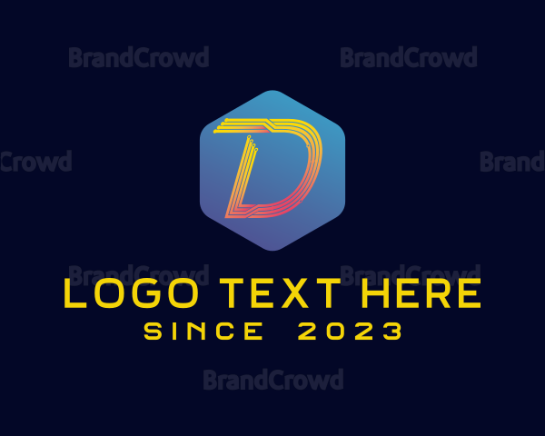 Cyber Tech Letter D Logo