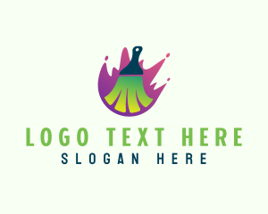 Home Improvement - Brush Paint Splatter logo design