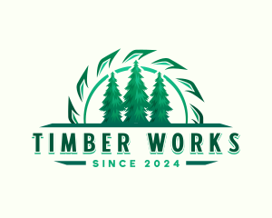 Timber Logging Forest logo design