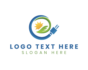 Sun - Eco Friendly Energy Plug logo design