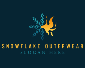 Flame Ice Snowflake  logo design