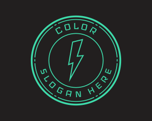Electrical - Techno Lightning Badge logo design