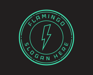 Program - Techno Lightning Badge logo design