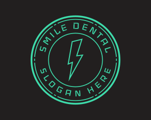 Strike - Techno Lightning Badge logo design