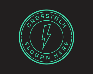 Mobile - Techno Lightning Badge logo design