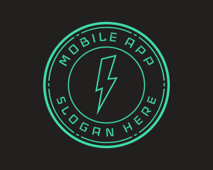 Software - Techno Lightning Badge logo design
