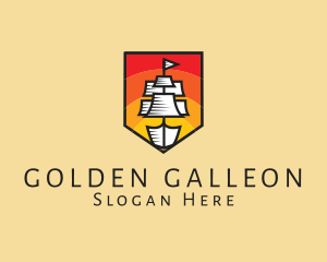 Galleon Ship Sailing logo design