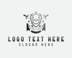 Militia - Skull Sword Weapon logo design