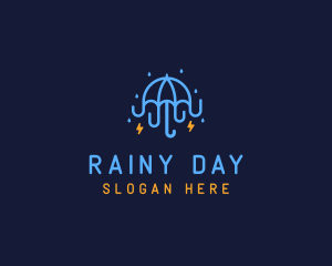 Rainy - Umbrella Storm Weatherproofing logo design
