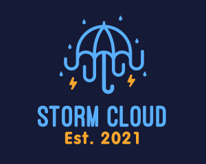 Rainstorm - Umbrella Storm Weatherproofing logo design