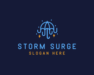 Hurricane - Umbrella Storm Weatherproofing logo design