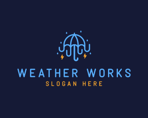 Meteorology - Umbrella Storm Weatherproofing logo design