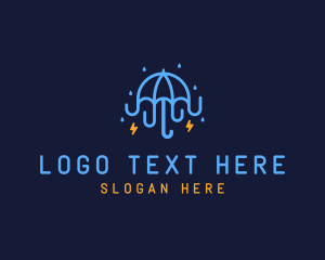 Storm - Umbrella Storm Weather logo design