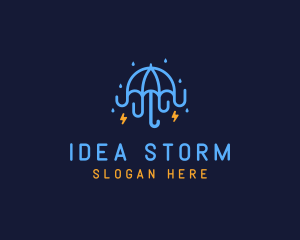 Umbrella Storm Weather logo design