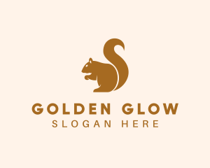 Golden Squirrel Animal logo design